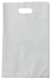 B4 Size Clear-Poly Products Takeout Bag Smooth Texture LLDPE Oval Die-Cut Handle Bag LL