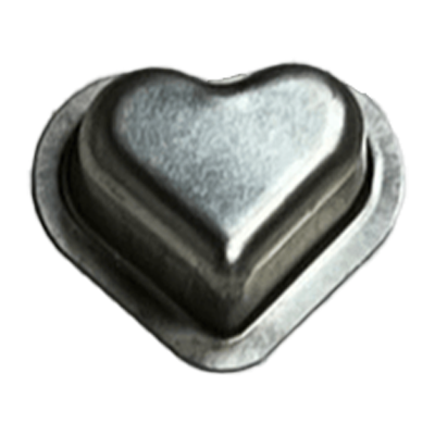 Silver single item series for confectionery-Single silver natural heart with silicone