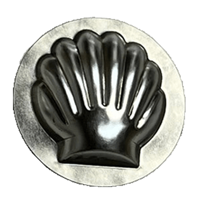 Silver single item series for confectionery-Part Number-Single silver scallop coquill with silicone