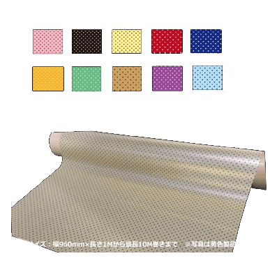 デザイン柄入り 高輝度反射布 P-REF Cloth 水玉 (ドット) 柄A 幅960mm×長さ1Mから10Mまで カラー全10色-法和株式会社
