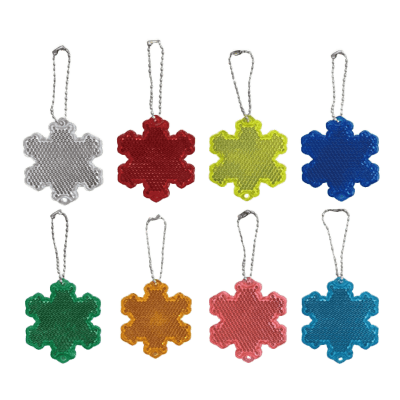 プリズムレンズ型 反射キーホルダー モデル：スノーマーク 全7色-法和株式会社