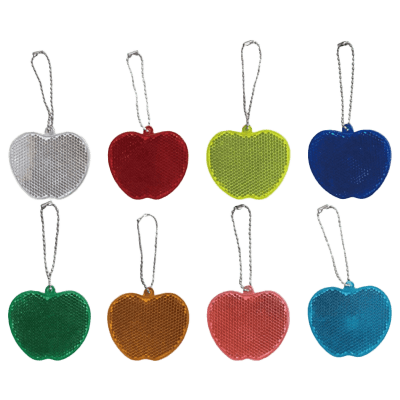 プリズムレンズ型 反射キーホルダー モデル：りんご 全8色-法和株式会社