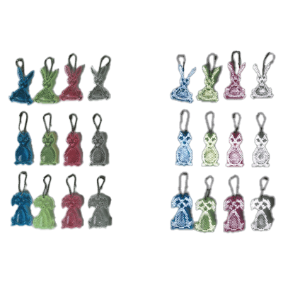 新立体アニマルキーホルダー うさぎ、いぬ、ねこの3種 広角反射タイプのキーホルダー-法和株式会社