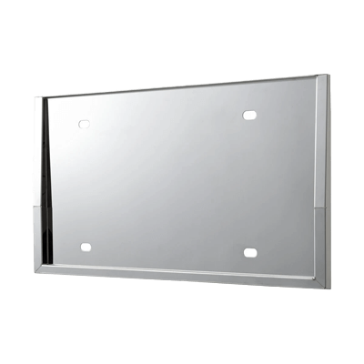 Body hardware and parts: Large license plate frame, new standard, mirror finish-Perman Corporation Co., Ltd.
