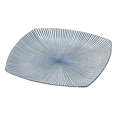 Japanese tableware square platter Sendanjugusa square platter-Kinsho Pottery Co., Ltd.