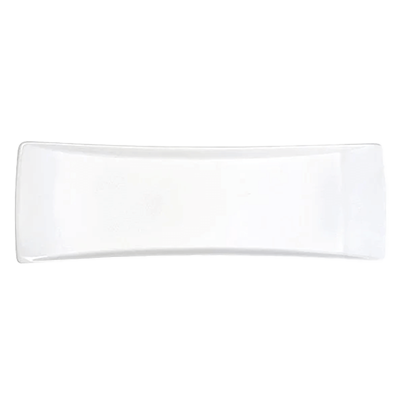 Japanese tableware long narrow platter gourmet style white 31cm long square plate-Kinsho Pottery Co., Ltd.