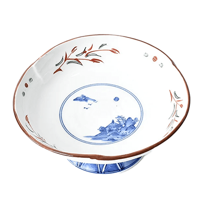 Japanese tableware Sashimi bowl Akae Kyo-Sansui-Kinsho Pottery Co., Ltd.