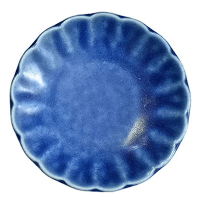 Japanese Tableware Small Plate Gourmet Style Blue Matte Shinogi 8cm Plate-Kinsho Pottery Co., Ltd.