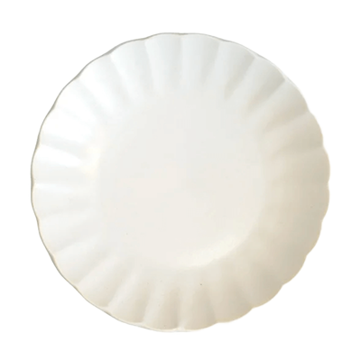 Japanese tableware, fruit plate, special plate, serving plate, gourmet style, white matte shinogi 15cm plate-Kinsho Pottery Co., Ltd.