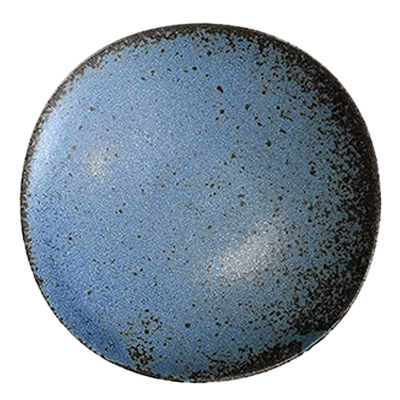 Japanese tableware, fruit plate, special plate, serving plate, gourmet style, blue gray matte, 3.5 serving plates on each side-Kinsho Pottery Co., Ltd.