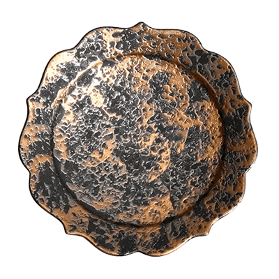 Japanese tableware round dish gourmet style gold tataki bellflower plate M-Kinsho Pottery Co., Ltd.