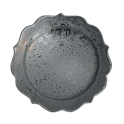 和食器 丸中皿 グルメスタイル グレーマット桔梗プレートM-金正陶器株式会社