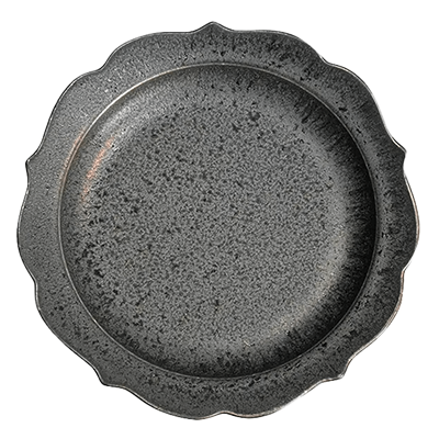 和食器 丸大皿 グルメスタイル グレーマット桔梗プレートL-金正陶器株式会社