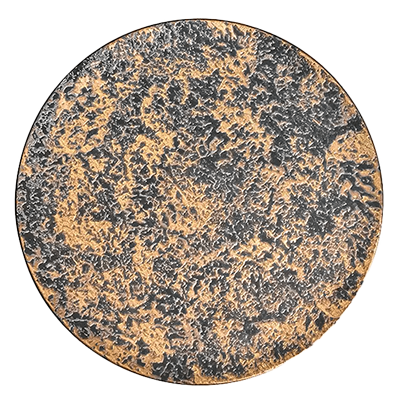 Japanese tableware round large plate gourmet style gold tataki flat plate-Kinsho Pottery Co., Ltd.