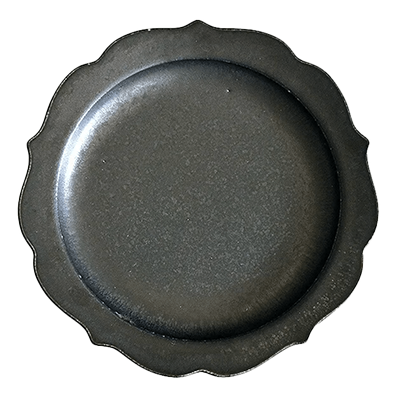 和食器 変形皿 グルメスタイル 黒桔梗プレートL-金正陶器株式会社