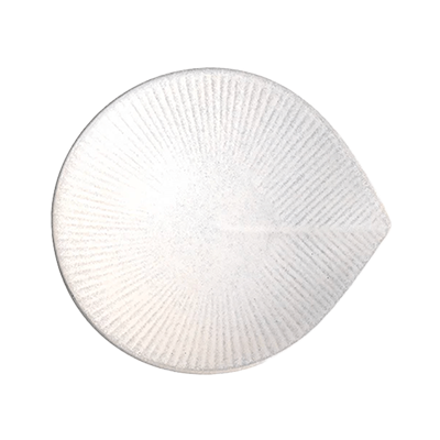 Japanese tableware, deformed plate, gourmet style, more white 12.5cm small plate-Kinsho Pottery Co., Ltd.