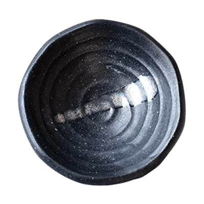 Japanese tableware with small silver color and black three-legged small piece-Kinsho Pottery Co., Ltd.