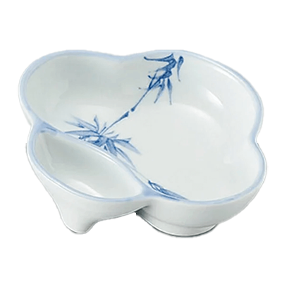 和食器 珍味・蓋付珍味 梅型竹仕切鉢-金正陶器株式会社