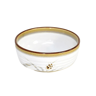 Japanese tableware medium bowl Shiro Tenmoku Mugimaru 5.0 bowl-Kinsho Pottery Co., Ltd.