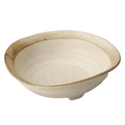 Japanese tableware Moribachi Saunofuchi tea three-legged small bowl-Kinsho Pottery Co., Ltd.
