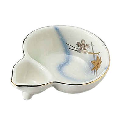 和食器 松花堂 小鉢 ひさご 仕切鉢 白吹竜田川-金正陶器株式会社