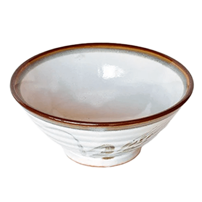 Japanese tableware Soba bowl Shiro Tenmoku barley rice bowl 6.0 bowl-Kinsho Pottery Co., Ltd.