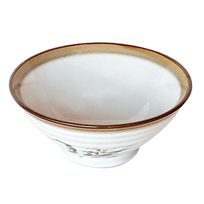 Japanese tableware Soba bowl Shiro Tenmoku barley 6.5 bowl-Kinsho Pottery Co., Ltd.