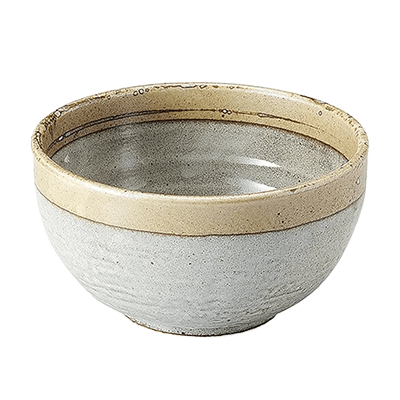 和食器 そば丼 粉引石目 5.5丼-金正陶器株式会社