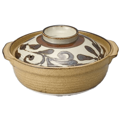 Japanese tableware, clay pot, pot for one person, size 5.5, Ryukyu rust arabesque-Kinsho Pottery Co., Ltd.