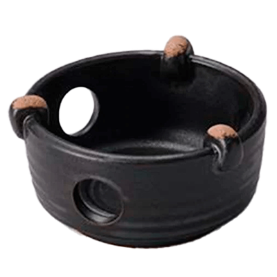Japanese tableware rice pot black glaze heat resistant stove medium-Kinsho Pottery Co., Ltd.