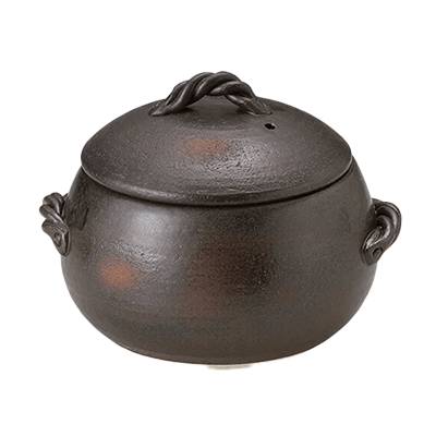 和食器 ごはん鍋 黒丸ご飯鍋 5合炊-金正陶器株式会社