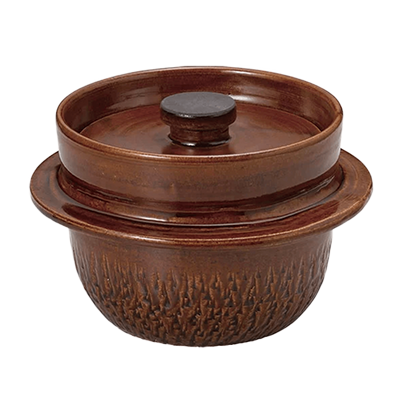 和食器 ごはん鍋 アメ釉手造ご飯釜-金正陶器株式会社