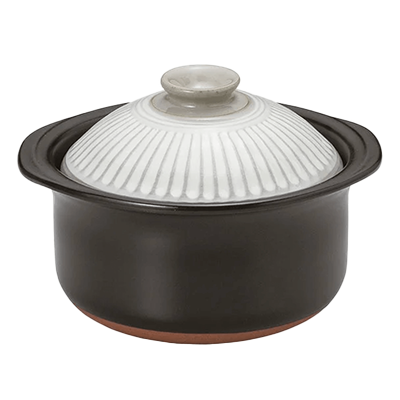 和食器 ごはん鍋 銀峯菊花粉引 ご飯鍋 2合炊 中蓋付-金正陶器株式会社