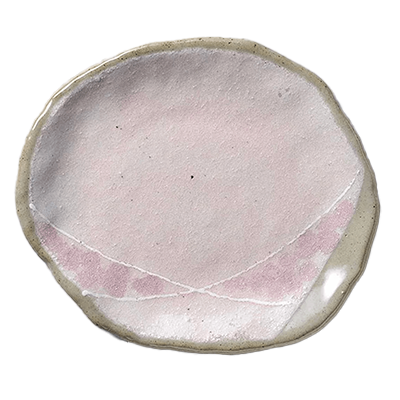 Japanese Tableware Coffee Bowls/Plates Pink Tokusa Tatara Coffee Plate (Plate Only)-Kinsho Pottery Co., Ltd.
