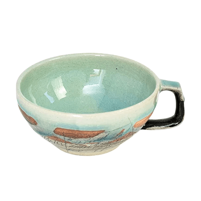 和食器 マグカップ 喜楽庵 鶴琳窯 カフェスープ 青白彩-金正陶器株式会社