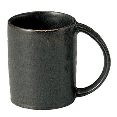 Japanese tableware mug relaxing iron black cut mug-Kinsho Pottery Co., Ltd.