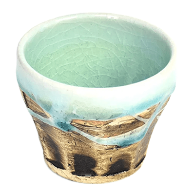 和食器 ロックカップ 喜楽庵 鶴琳窯 ミニカップ そぎ青白彩-金正陶器株式会社