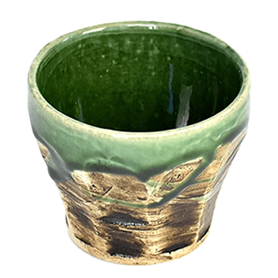 Japanese Tableware Rock Cup Kirakuan Tsuruin Kiln Mini Cup Sogi Oribe Aya-Kinsho Pottery Co., Ltd.