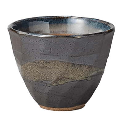 Japanese Tableware Free Cup Black Silver Saiunryu Rock Cup-Kinsho Pottery Co., Ltd.