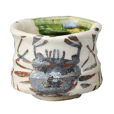 和食器 徳利・ぐい呑み・おちょこ カニ絵手引きぐい呑-金正陶器株式会社