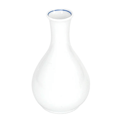 Japanese tableware, sake bottle, sake cup, rice cake, white porcelain line pattern sake bottle, small-Kinsho Pottery Co., Ltd.