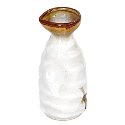 Japanese tableware, sake bottle, sake cup, rice cake, Shirotenmoku barley sake bottle, small-Kinsho Pottery Co., Ltd.