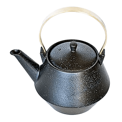 Japanese tableware teapot/pot gourmet style frustum earthenware pot mini (black)-Kinsho Pottery Co., Ltd.