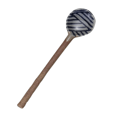 Japanese tableware cutlery earthenware spoon striped-Kinsho Pottery Co., Ltd.