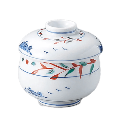 Japanese tableware Mushi bowl Aakae Kyoto landscape water Mushi bowl-Kinsho Pottery Co., Ltd.