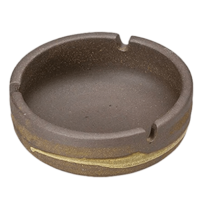Japanese tableware ashtray rusted iron bowl three-cut ashtray-28-748-098-te