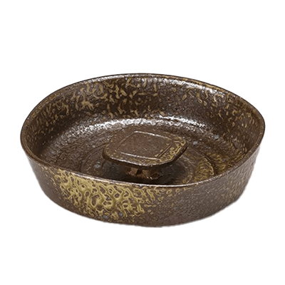Japanese tableware ashtray Bizen style square 6 inch ashtray-Kinsho Pottery Co., Ltd.