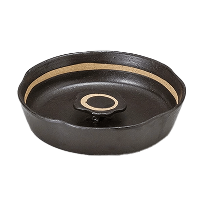 和食器 灰皿 黒オリベ花型6寸灰皿-金正陶器株式会社