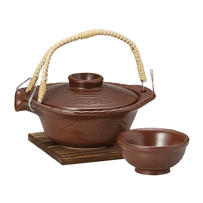 和食器 土瓶むし 鉄赤平形土瓶むし-金正陶器株式会社