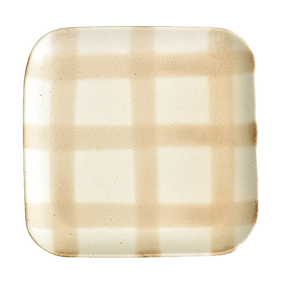 Western Tableware Square Plate Gourmet Style Honoka Brown Plate (Large)-Kinsho Pottery Co., Ltd.